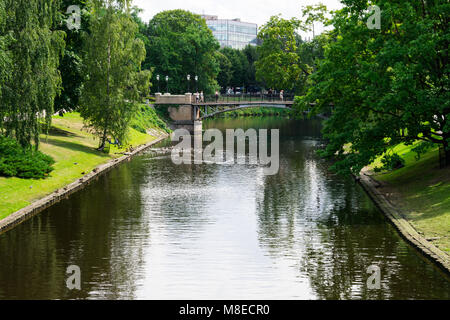 Riga, Latvia. August 21, 2017. Riga City Canal (Pilsetas kanals) Stock Photo