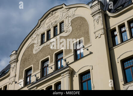 Riga, Latvia. August 21, 2017. Art Nouveau District (Jugendstil) Stock Photo