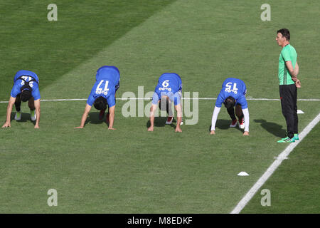 Tehran, Iran. 16th March, 2018. 16 March 2018. Iran National Football Team training session, a day before the exhibition Firndly match Sierra Leone national team in Azadi Stadium Markar Aghajanian Iran Coach Credit: Saeid Zareian/Alamy Live News Stock Photo