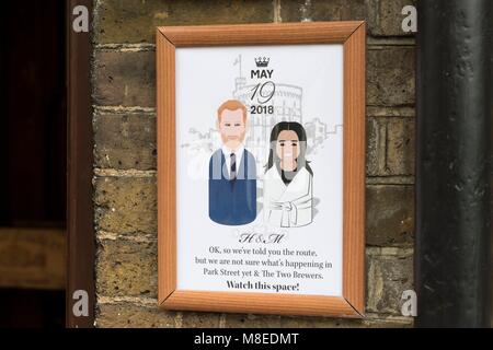 Signal Poster at The Two Brewers Pub - Windsor, UK (14/03/2018) | usage worldwide Stock Photo