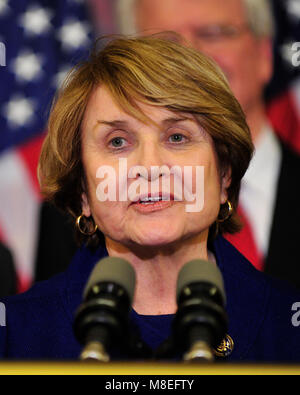 Washington, USA. 22nd Mar, 2010. United States Representative Louise Slaughter (Democrat of New York) makes remarks as she and fellow House Democratic Leaders celebrate the passage of the health care reform bill in the U.S. Capitol in Washington, DC early Monday morning, March 22, 2010. Credit: Ron Sachs/CNP.(RESTRICTION: NO New York or New Jersey Newspapers or newspapers within a 75 mile radius of New York City) - NO WIRE SERVICE · Credit: Ron Sachs/Consolidated News Photos/Ron Sachs - CNP/dpa/Alamy Live News Stock Photo