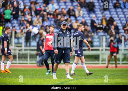 Rome, Italy. 17th February 2018. Scotland's head coach Gregor Townsend in the warm up before the match against Italy in NatWest 6Nations Championship 2018 Massimiliano Carnabuci/Alamy Live News Stock Photo