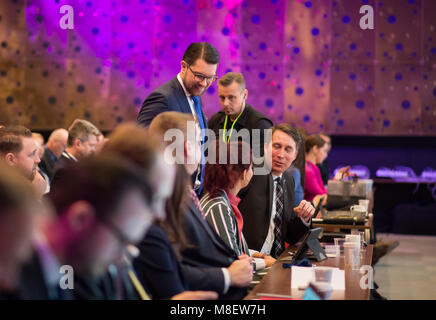 Stockholm, Sweden, March 17, 2018. Sweden Democrats (SD) Election Conference 2018. Credit: Barbro Bergfeldt/Alamy Live News Stock Photo