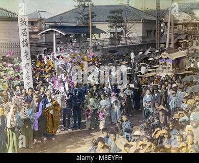 c.1880s Japan - Japanese funeral procession Stock Photo