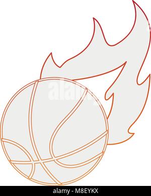 Basketball ball on fire vector illustration graphic design Stock Vector