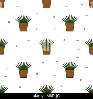 House plants seamless pattern. Can be used for background, website, poster etc. Stock Vector
