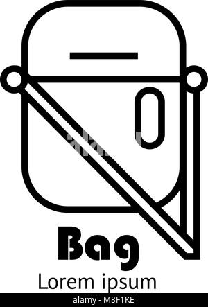 Bag icon or logo template. Flat outline style Stock Vector