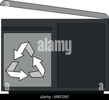 Pixelated trash container vector illustration graphic design Stock Vector