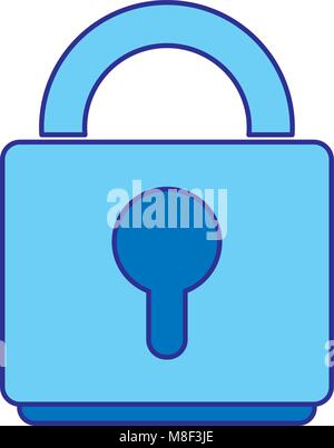 duo color close padlock object to security symbol Stock Vector