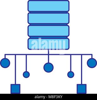 duo color computer technology with cloud data loading vector ...