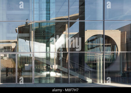 Modern architecture group of buildings in the government quarter (Regierungsviertel), next to Spree river. Stock Photo