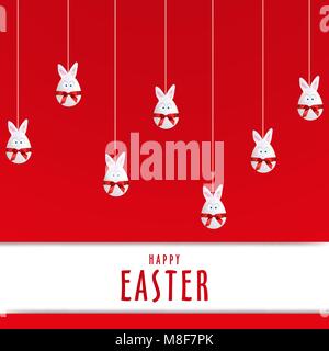 Simple Happy Easter Egg Rabbit Poster, Vector, Illustration, Eps File Stock Vector