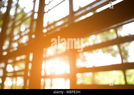 The sun shines through window in the morning Stock Photo