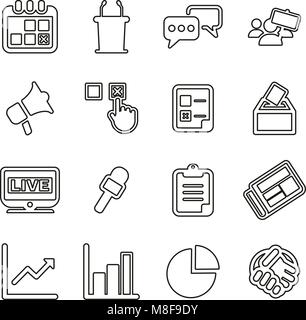 Elections or Voting Icons Thin Line Vector Illustration Set Stock Vector