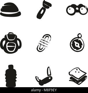 Expedition Icons Freehand Fill Stock Vector