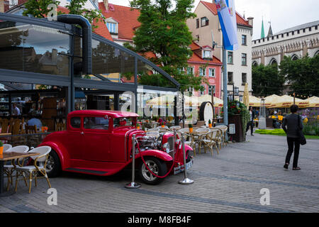 Riga, Latvia. August 21, 2017. View of Livu Square (Livu laukums) Stock Photo