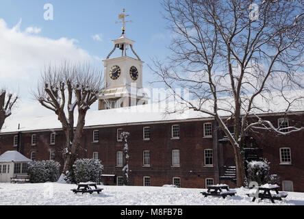 Clocktower Building of the Old Naval Storehouse at Chatham Historic Dockyard, Chatham, Kent, UK. 1723 and re-clad in 1802. Scheduled Ancient Monument. Stock Photo