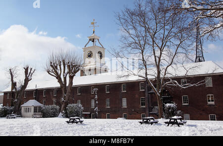 Clocktower Building of the Old Naval Storehouse at Chatham Historic Dockyard, Chatham, Kent, UK. 1723 and re-clad in 1802. Scheduled Ancient Monument. Stock Photo