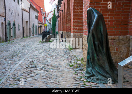 Riga, Latvia. August 21, 2017. Ghost sculpture on Riga street Stock Photo