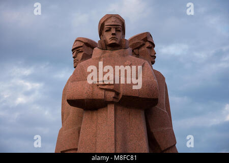 Riga, Latvia. August 21, 2017. Latvian Riflemen Monument in the center of the old town Stock Photo