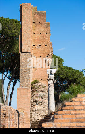 Domus Flavia. So called Basilica Ruins on Palatine Hill, Rome, Lazio, Italy. Stock Photo