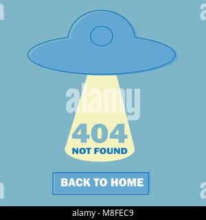 Vector concept illustration - page 404. Page is lost and not found message - UFO Stock Vector