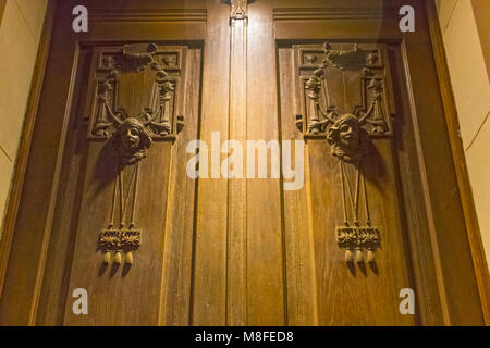 Old medieval door in Vilnius old-town, Lithuania Stock Photo