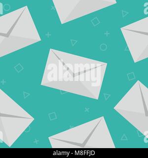Mail pattern seamless blue. vector pattern seamless geometric repeat background Stock Vector