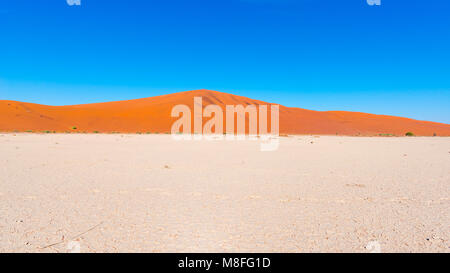 Sand dunes Namib desert, salt flat, roadtrip in the wonderful Namib Naukluft National Park, travel destination in Namibia, Africa. Stock Photo