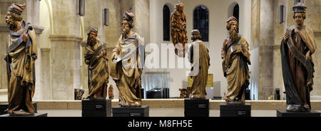 Schnütgen Museum. Interior view of the old Romanesque church where the museum is located. Cologne, Germany. Stock Photo