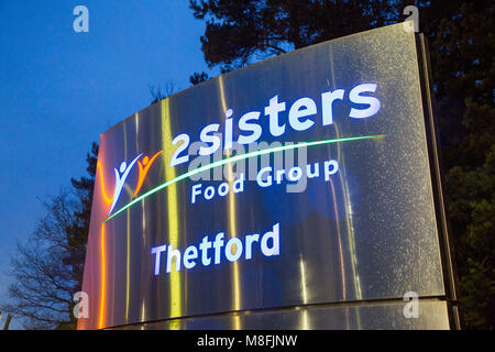 The 2 Sisters Food group factory in Thetford, Norfolk, UK. The factory ...