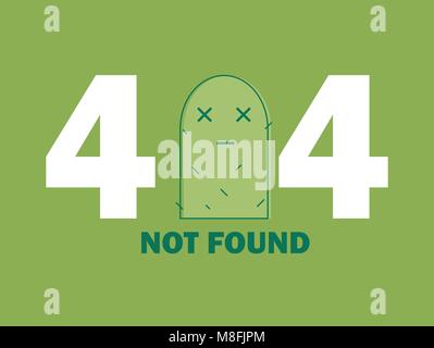 404 Error Page or File not Found icon. Cute green Cactus - Isolated UX UI vector illustration for web and mobile design Stock Vector