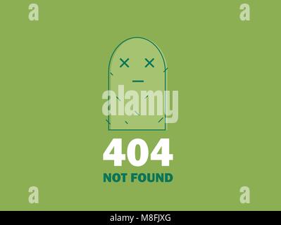 404 Error Page or File not Found icon. Cute green Cactus - Isolated UX UI vector illustration for web and mobile design Stock Vector