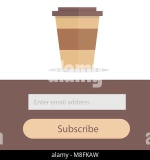 Template for subscribe to a newsletter - Coffee Modern creative concept for restaurant or coffee house Stock Vector