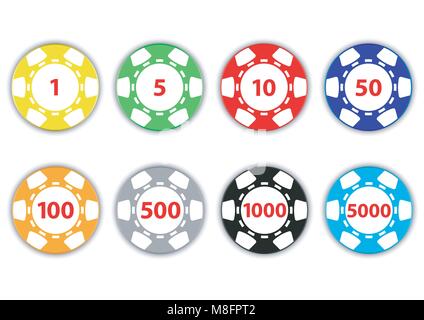 design vector of chips cassino coins Stock Vector