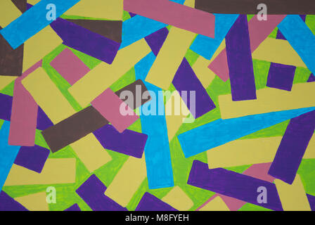 Hand painted rectangles busy pattern Stock Photo