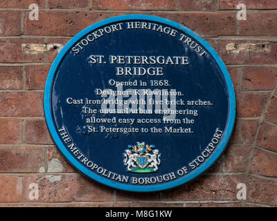 St Petersgate Bridge, Stockport Town Centre, Greater Manchester, UK Stock Photo