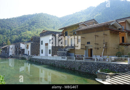 village refurbishment by architect Wang Shu from Amateur Architecture Studio in Wencun, China Stock Photo