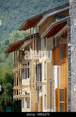 village refurbishment by architect Wang Shu from Amateur Architecture Studio in Wencun, China Stock Photo