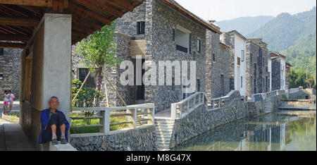 village refurbishment by architect Wang Shu from Amateur Architecture Studio in Wencun, China Stock Photo