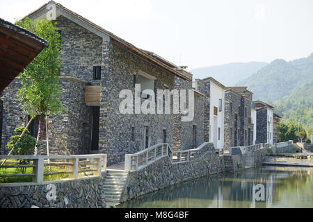 village refurbishment by architect Wang Shu from Amateur Architecture Studio in Wencun, China Stock Photo