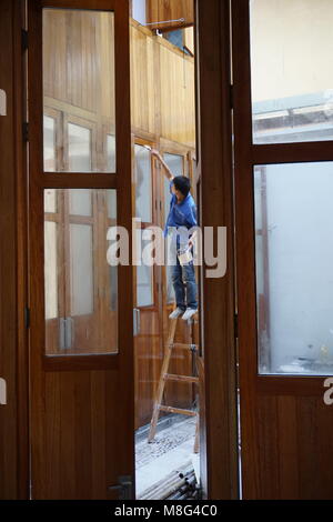 village refurbishment by architect Wang Shu from Amateur Architecture Studio in Wencun, China Stock Photo