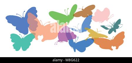 Colorful butterflies on white background Stock Vector