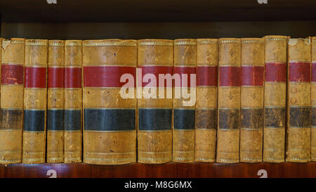 old books on a bookshelf Stock Photo