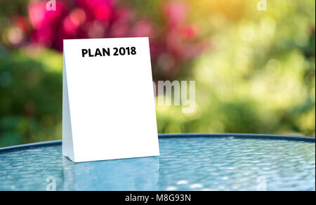 Plan 2018 Notebook business team meeting  with an Plan 2018 Stock Photo