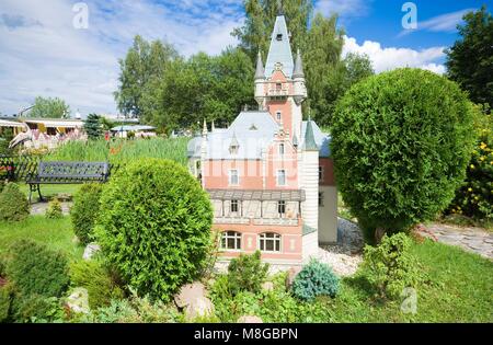 KOWARY, POLAND - JULY 12, 2017: Model of palace in Bobrow in Miniature Park Stock Photo