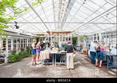 Rosendals garden at summertime in Stockholm. Rosendal has been chosen as one the best places for having a coffee in Sweden. Stock Photo