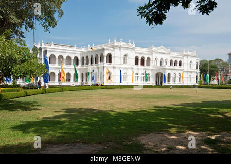 The National Museum of Colombo aka Sri Lanka National Museum exterior on a sunny day with blue sky. Stock Photo