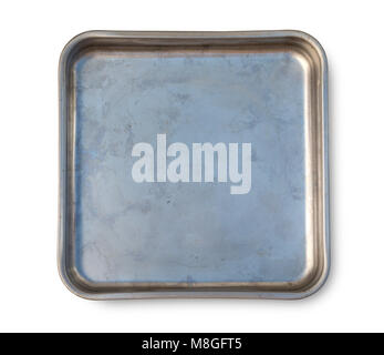 Old oven baking tray isolated on white with clipping path Stock Photo