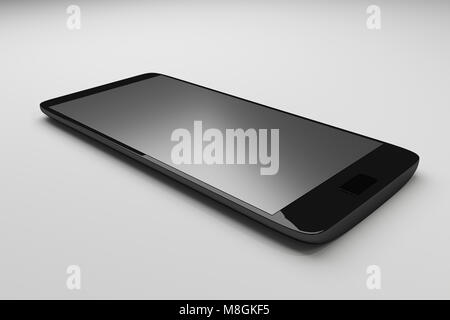 Beautiful smartphone on white background. Generic mobile smart phone, 3d render. Stock Photo